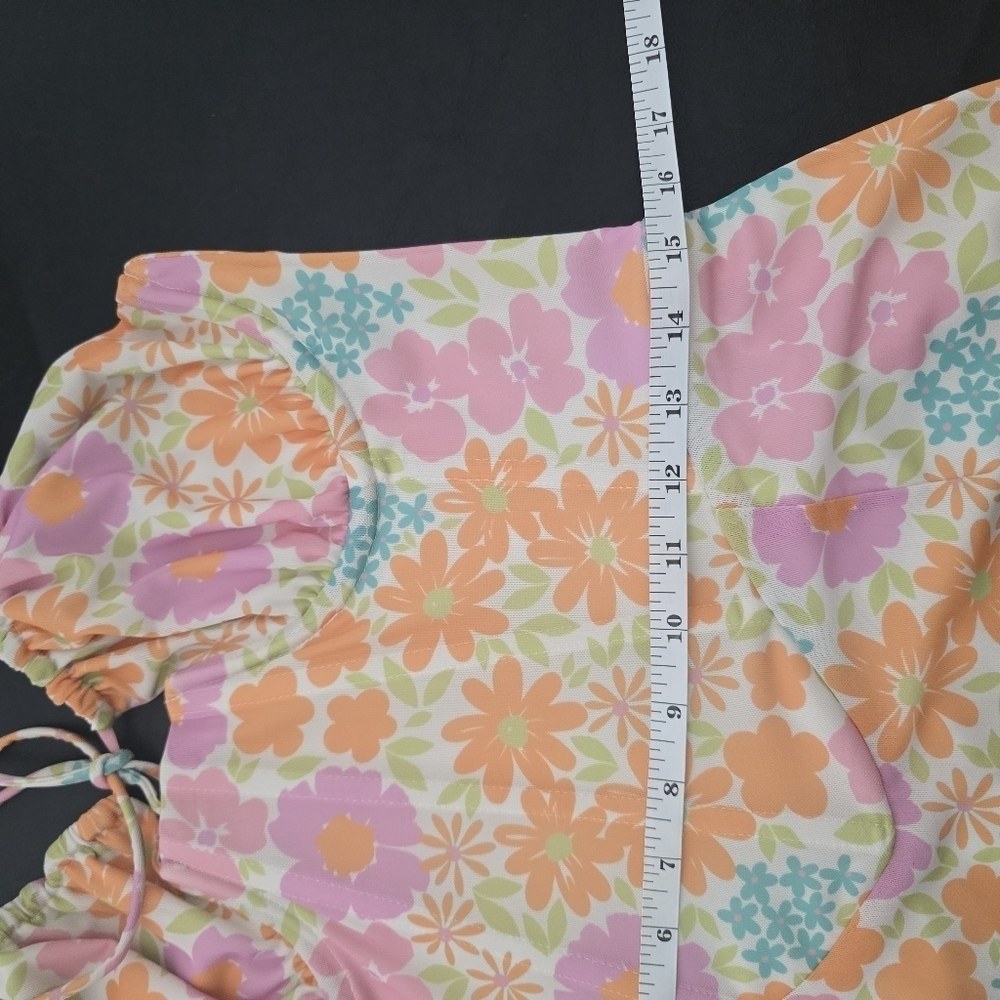 SABO Jai Dress Ditsy Floral Corset Size L Pink Orange - Picture 8 of 16